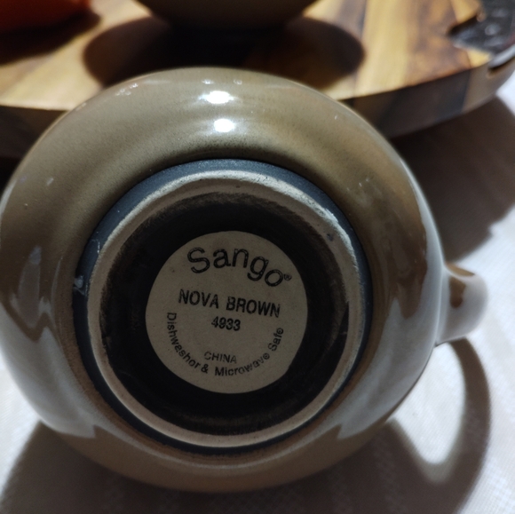 Vintage Collectible Sango Nova Brown Creamer & Sugar Bowl Set Glazed Pottery - Picture 8 of 9
